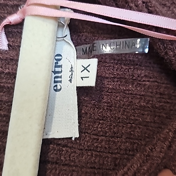 Entro Plus Brown Button Down Ribbed Shacket - Picture 6 of 9